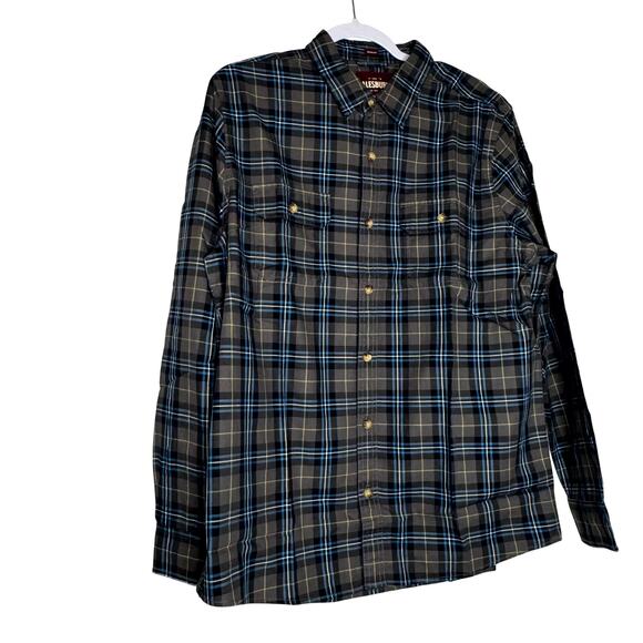 Alesbury Long Sleeve Gray Blue Button Up Shirt Men’s Cotton NWT Size Medium - Picture 2 of 9